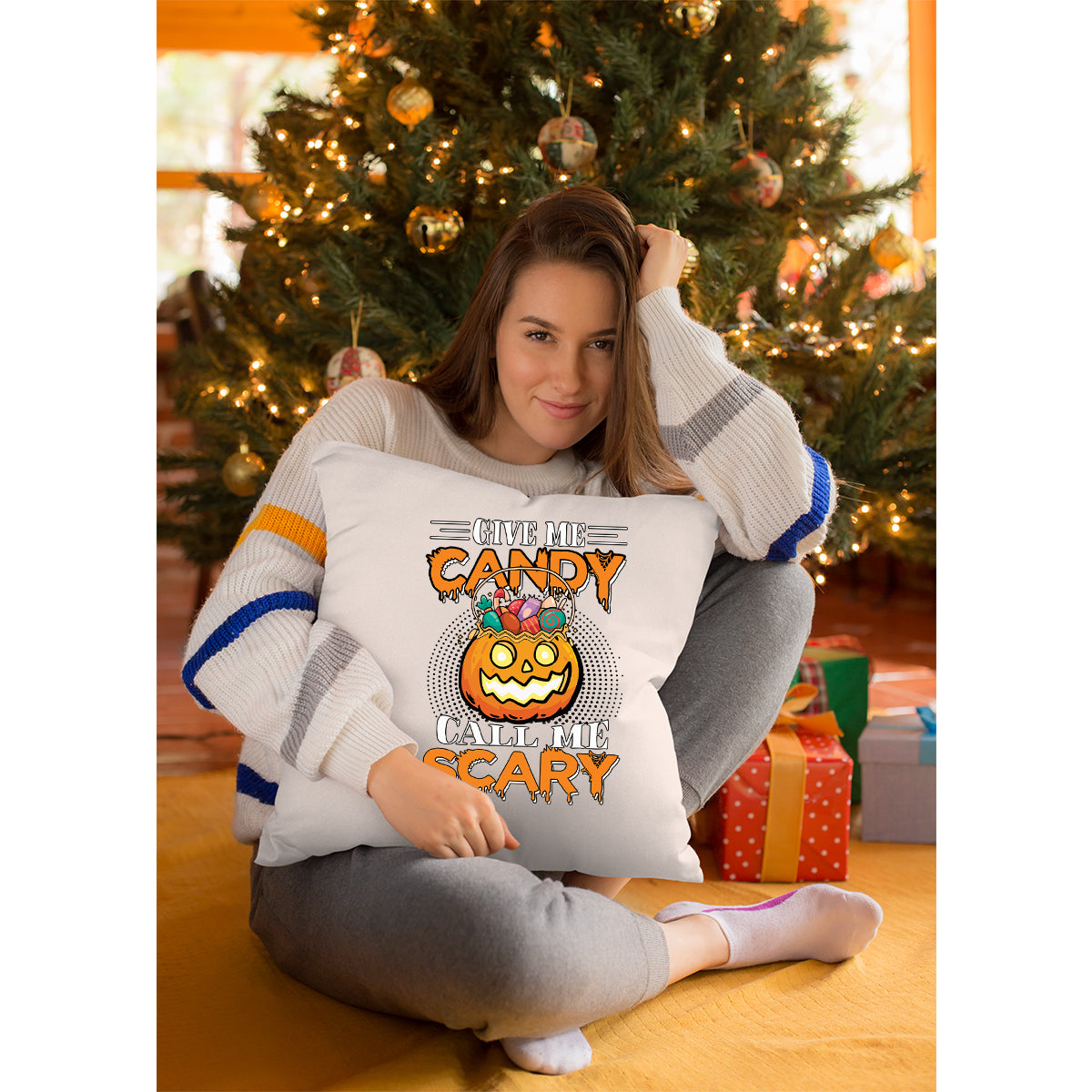 Halloween Candy Scary Cushion Cover | Spooky Scary Halloween Gift