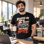 Man wearing the Grunge Brush design black t-shirt
