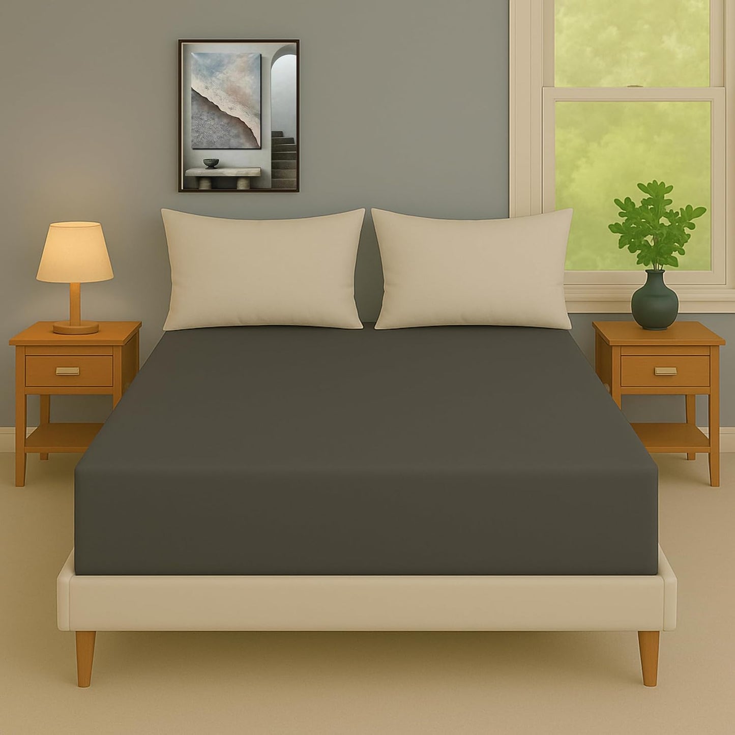 Fitted Bed Sheets | Deep Fit for Mattress Protection | Microfibre, Soft, and Durable Bed Sheets