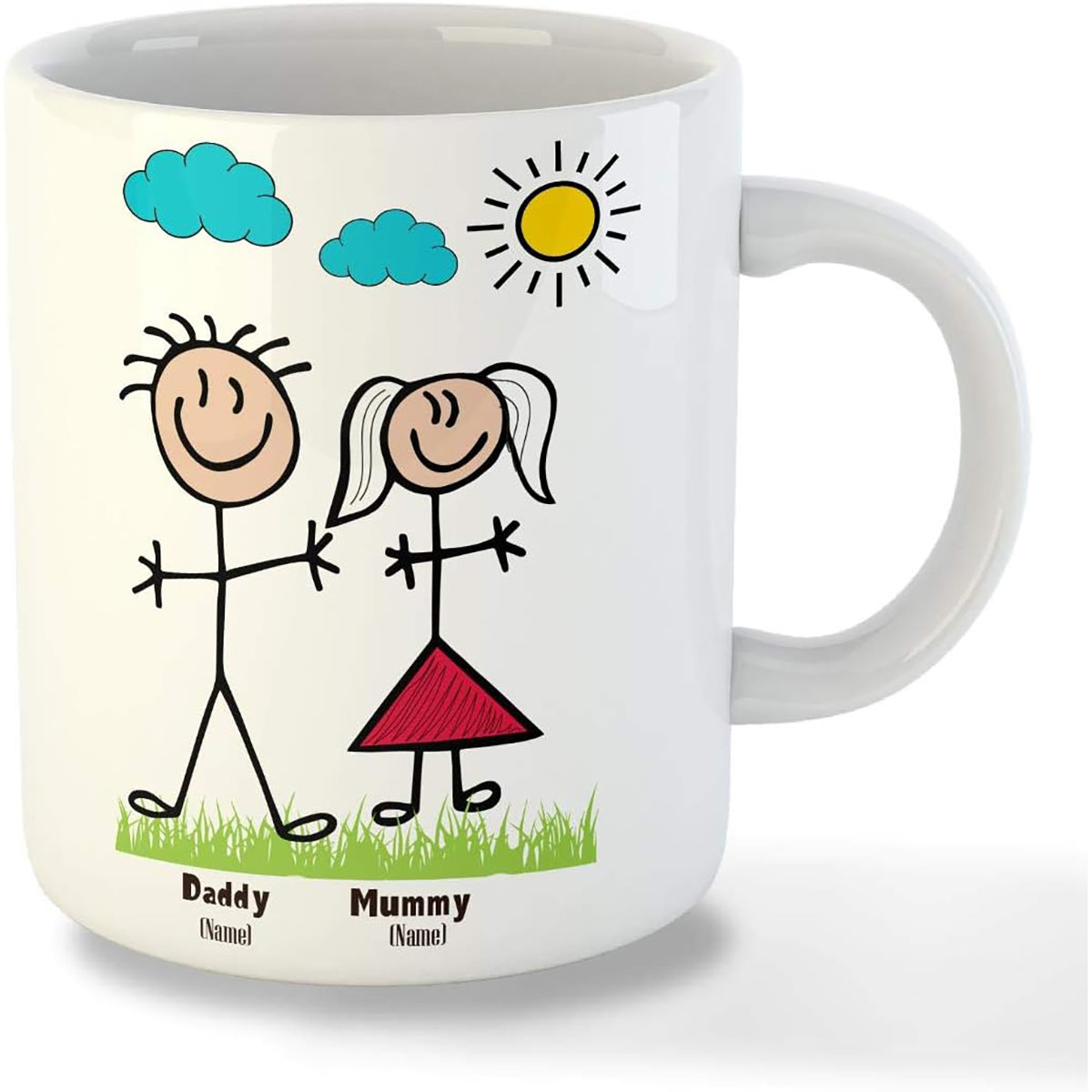 Personalised Dad and Mom Mug For Family and Clidrens  - Custom Names Mugs
