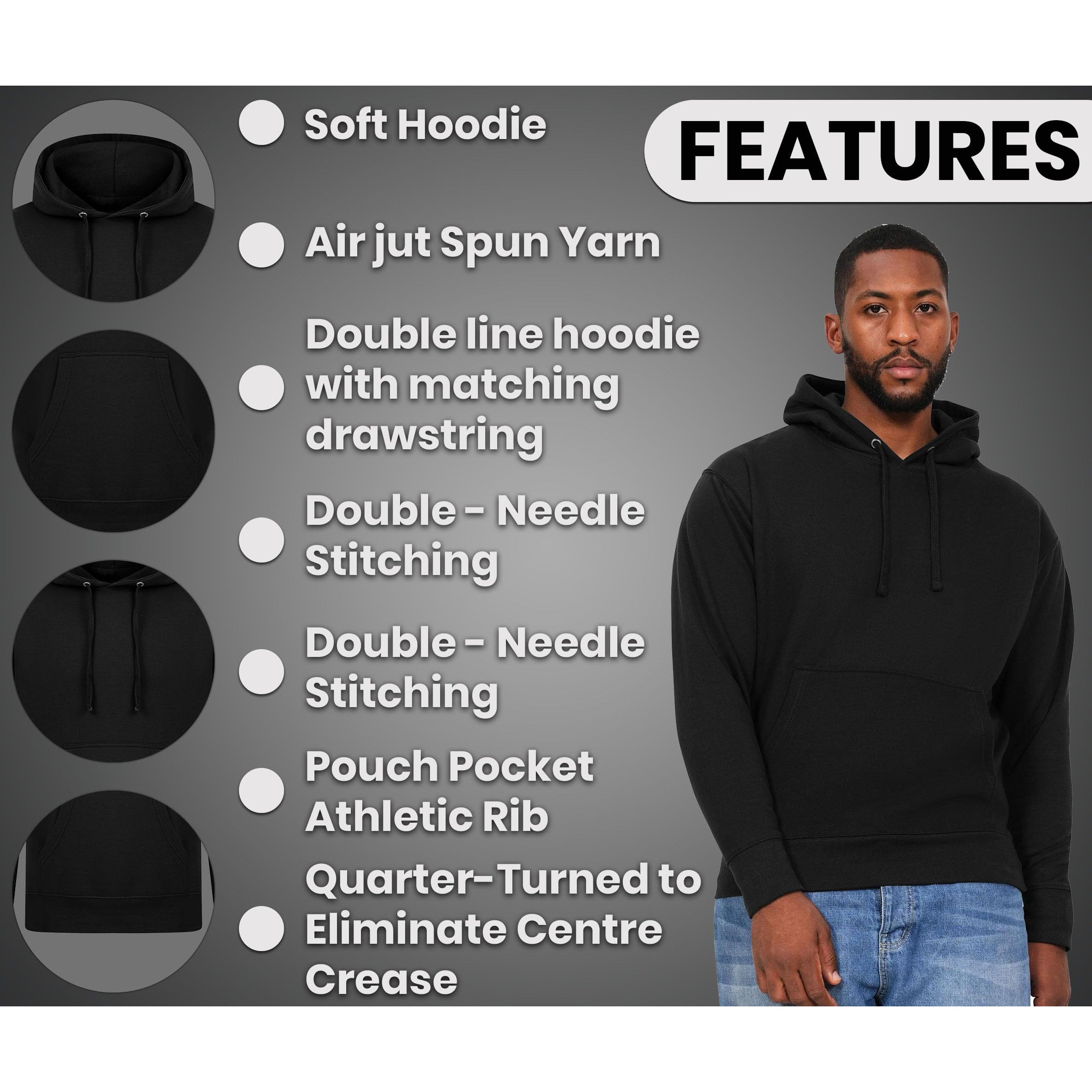 Unisex Fashion Hoodie - Hooded Pullover with Drawcords & Front Pockets