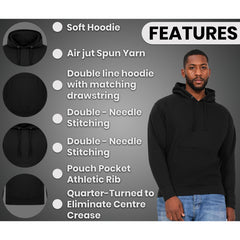 Unisex Fashion Hoodie - Hooded Pullover with Drawcords & Front Pockets