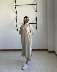Drop Shoulder Printed Long Top CH 461