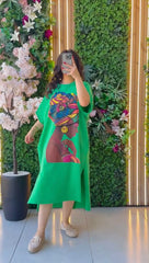 Drop Shoulder Printed Long Top CH 443