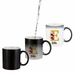 Personalised Heat Change Mug with Name & Initial – Custom 11oz Magic Mug with Text