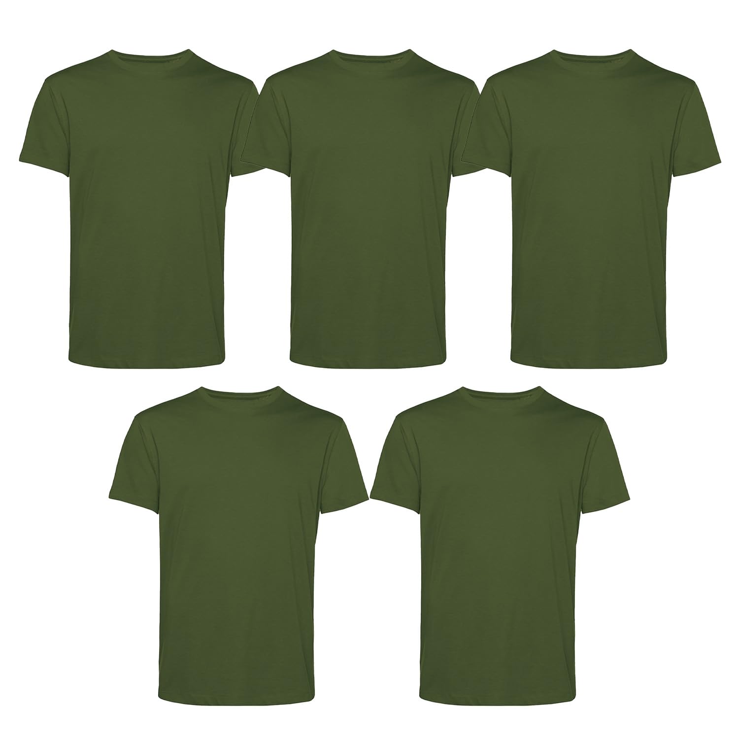 Men’s T-Shirts Multipack | Crew Neck Short Sleeve Cotton 5 Pack T-Shirts | Gym Tops for Him