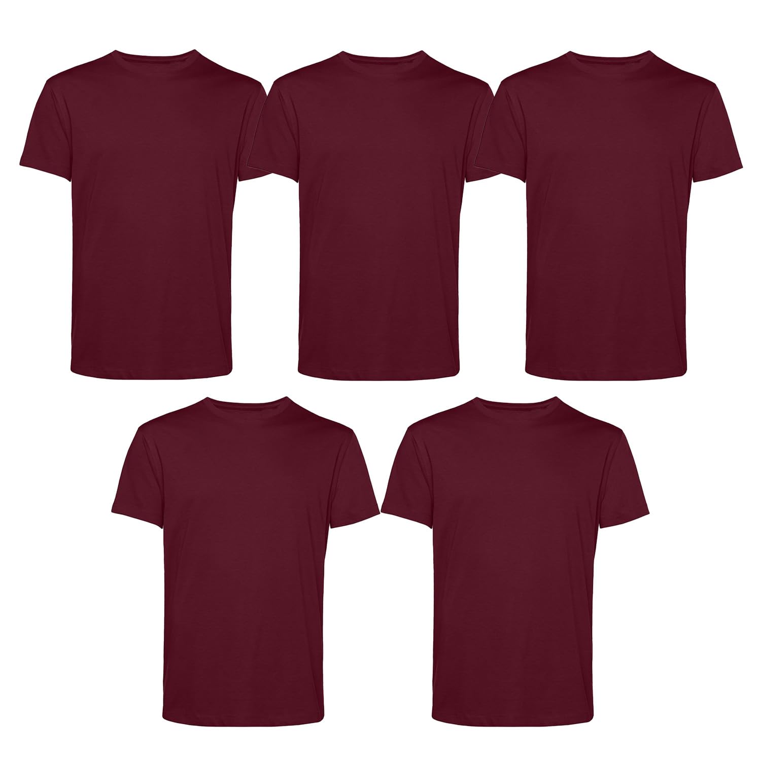 Men’s T-Shirts Multipack | Crew Neck Short Sleeve Cotton 5 Pack T-Shirts | Gym Tops for Him