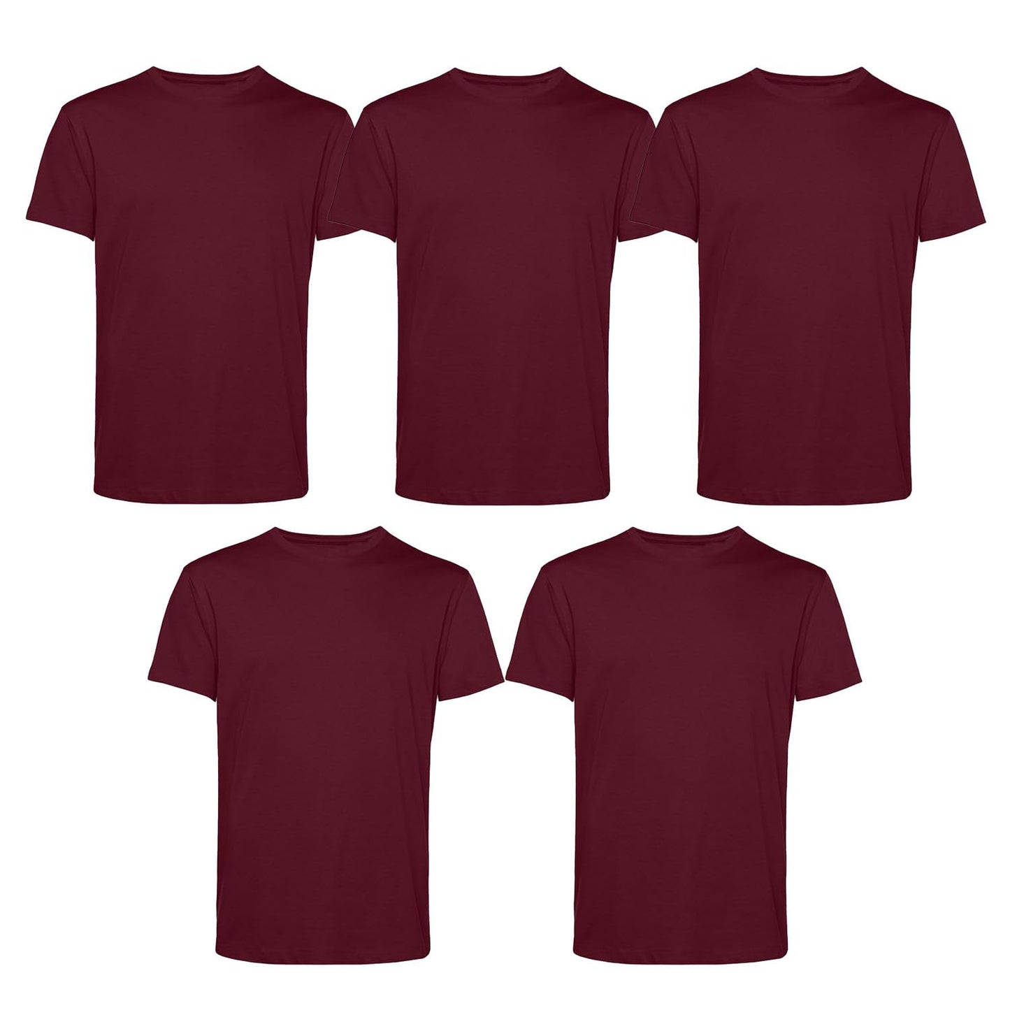 Men’s T-Shirts Multipack | Crew Neck Short Sleeve Cotton 5 Pack T-Shirts | Gym Tops for Him