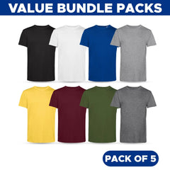 Men’s Crew Neck Cotton T-Shirts 5 Pack