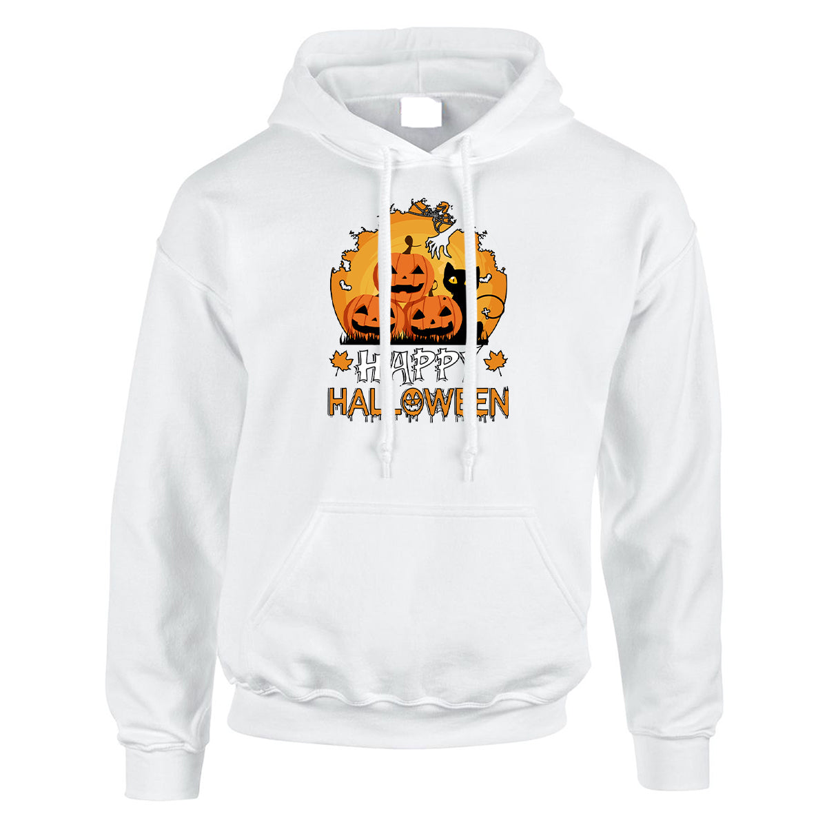 Halloween Pumpkin Cat Mens and Womens Hoody | Horror Spooky Scary Pullover