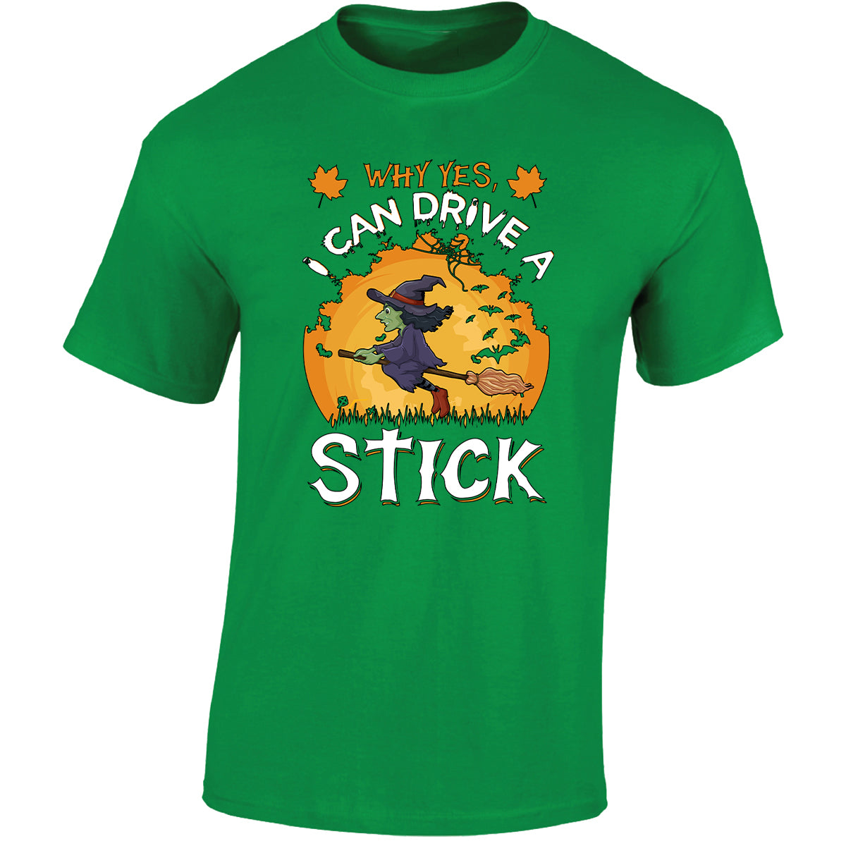 Halloween Flaying Witch Mens T-Shirt Witch Stick Spooky Scary Tops