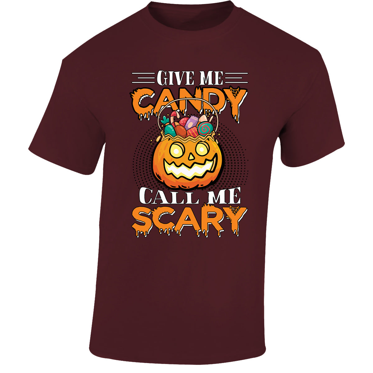 Halloween Candy Scary Mens T-Shirt Ghost Pumpkin Spooky Scary Tops