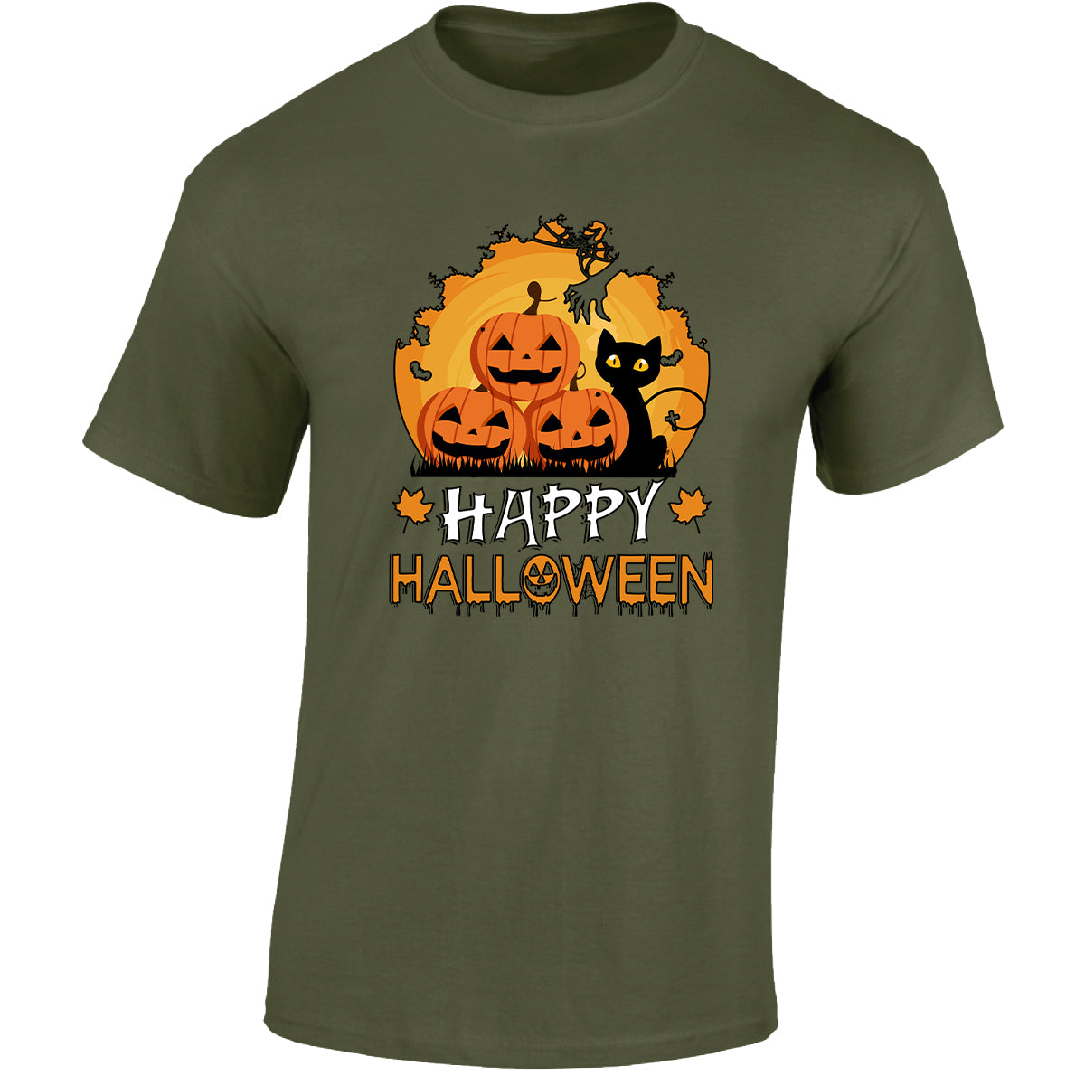 Halloween Hocus Pocus Cat Mens T-Shirt Ghost Witches Spooky Scary Tops