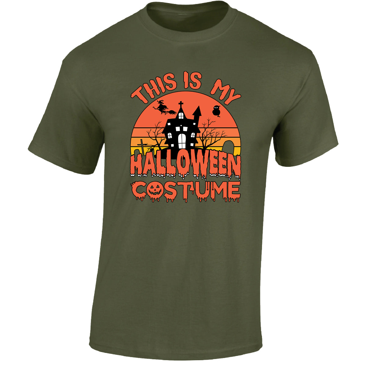 Halloween Costume Mens T-Shirt Ghost Witches Spooky Scary Tops