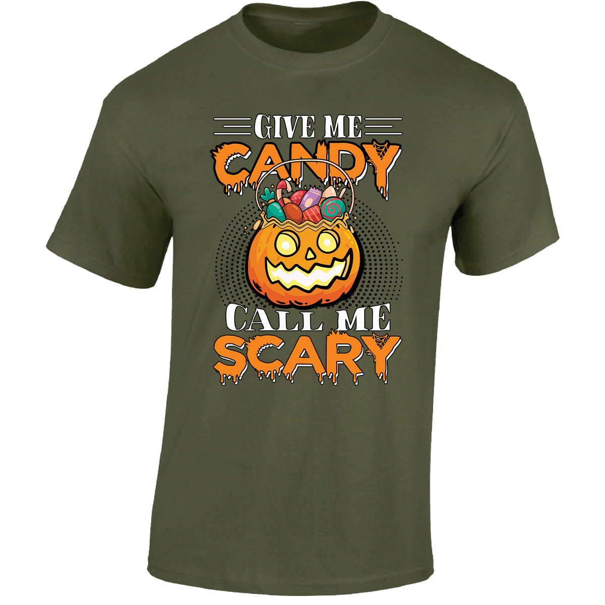 Halloween Candy Scary Mens T-Shirt Ghost Pumpkin Spooky Scary Tops
