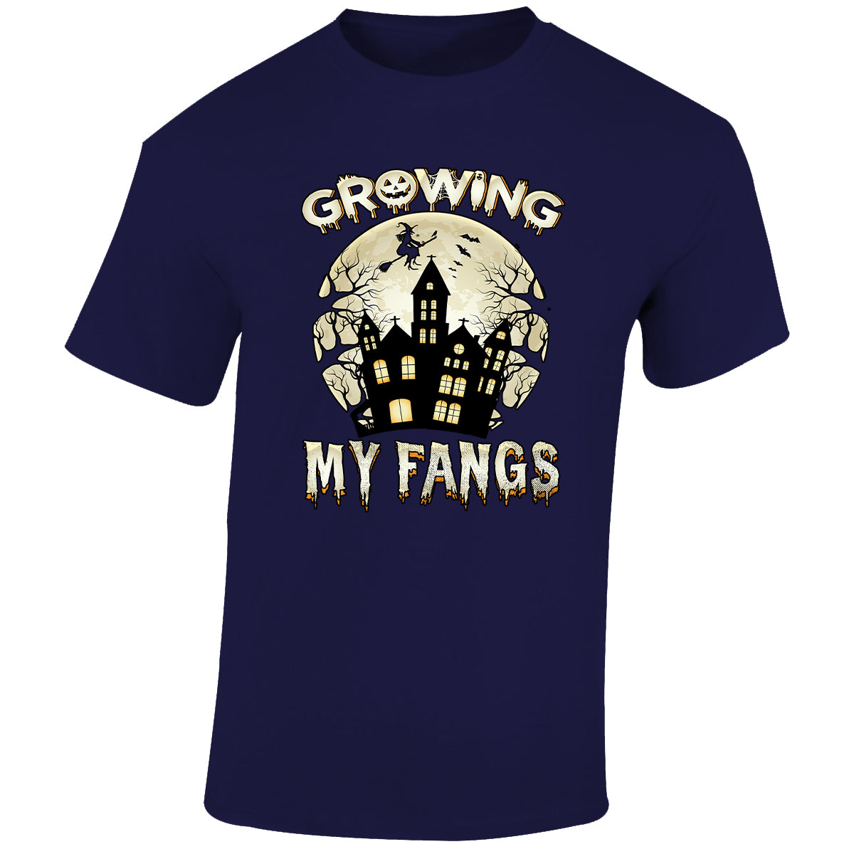 Growing My Fangs Halloween Vampire Mens T-Shirt Spooky Gift Haunting Tee T-shirt