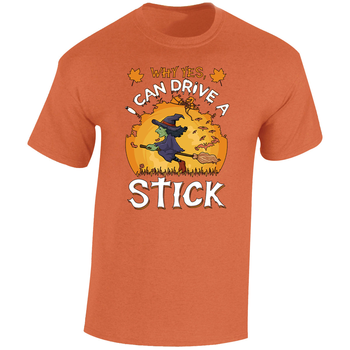 Halloween Flaying Witch Mens T-Shirt Witch Stick Spooky Scary Tops