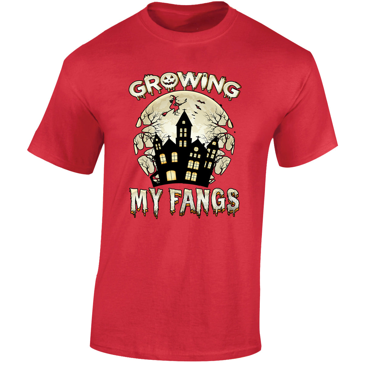 Growing My Fangs Halloween Vampire Mens T-Shirt Spooky Gift Haunting Tee T-shirt