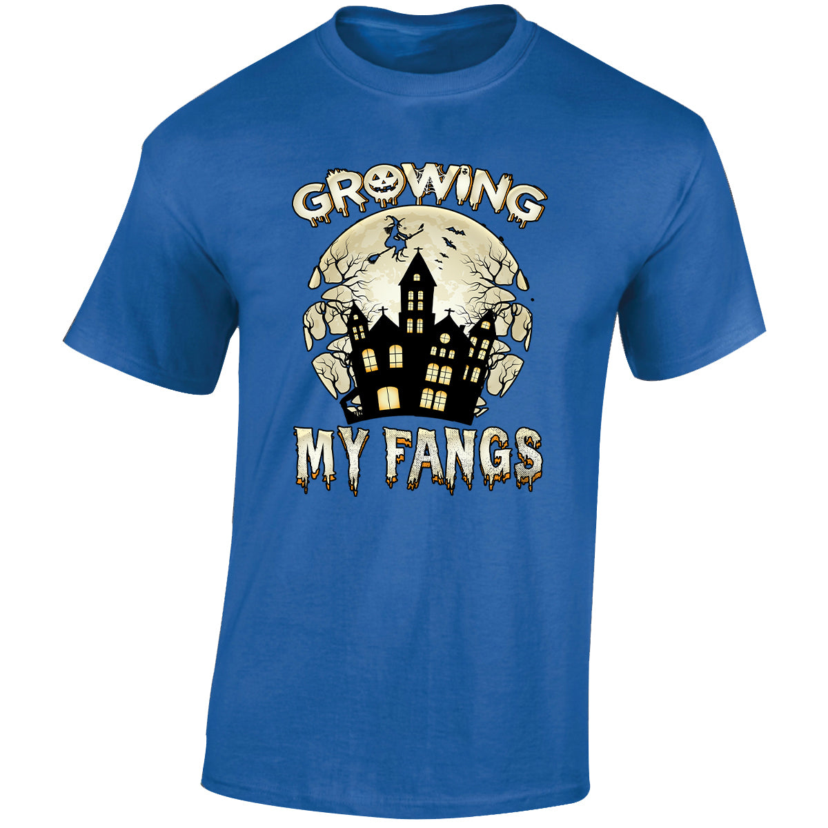 Growing My Fangs Halloween Vampire Mens T-Shirt Spooky Gift Haunting Tee T-shirt