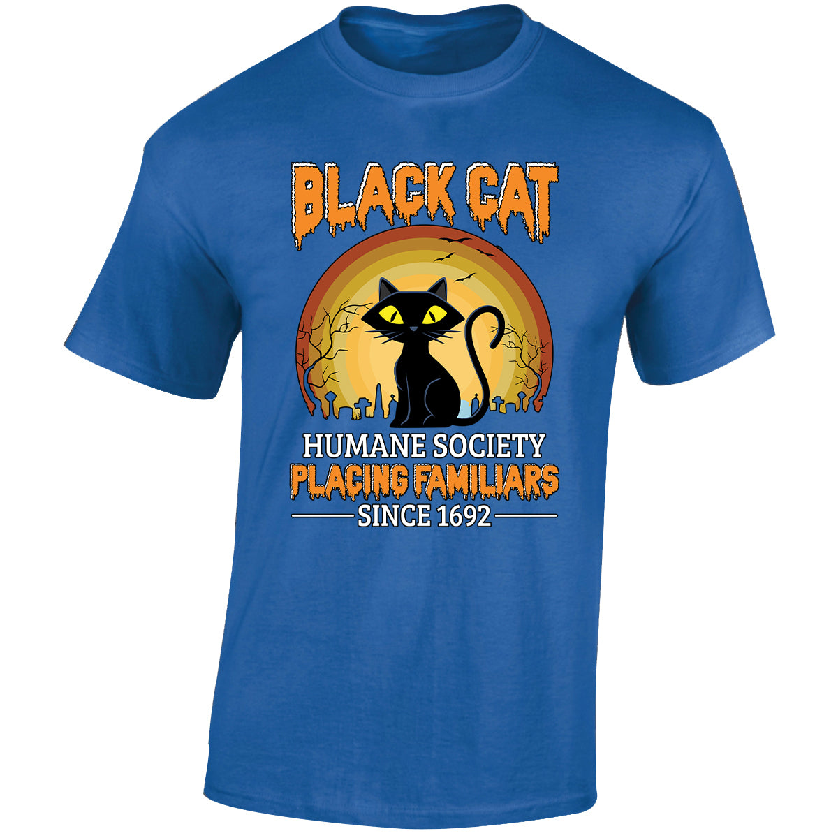 Black Cat Since 1692 T-Shirt | Halloween Humane Society Spooky Tee | UK
