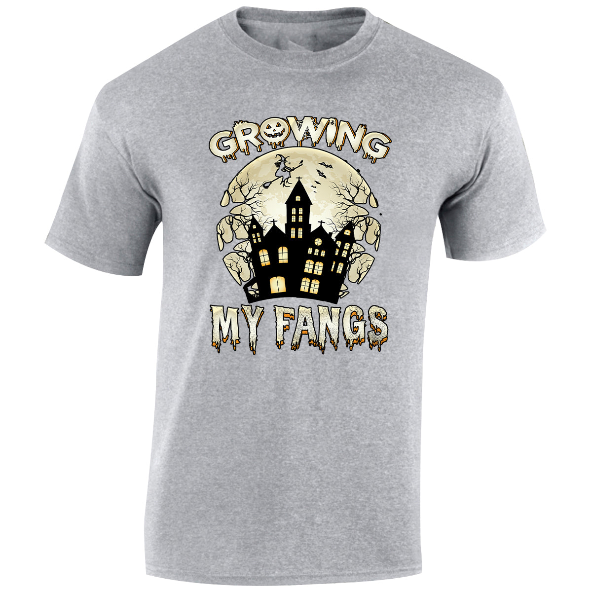 Growing My Fangs Halloween Vampire Mens T-Shirt Spooky Gift Haunting Tee T-shirt