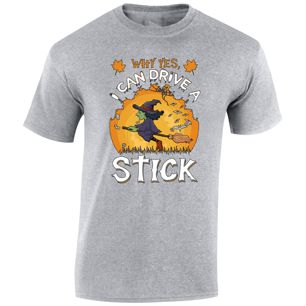 Halloween Flaying Witch Mens T-Shirt Witch Stick Spooky Scary Tops