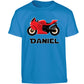 Personalised Custom Name T-Shirt for Kids Motorbike Design