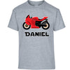 Personalised Custom Name T-Shirt for Kids Motorbike Design