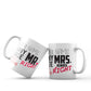 Mr and Mrs Right Personalised Mugs Set of 2 Cups