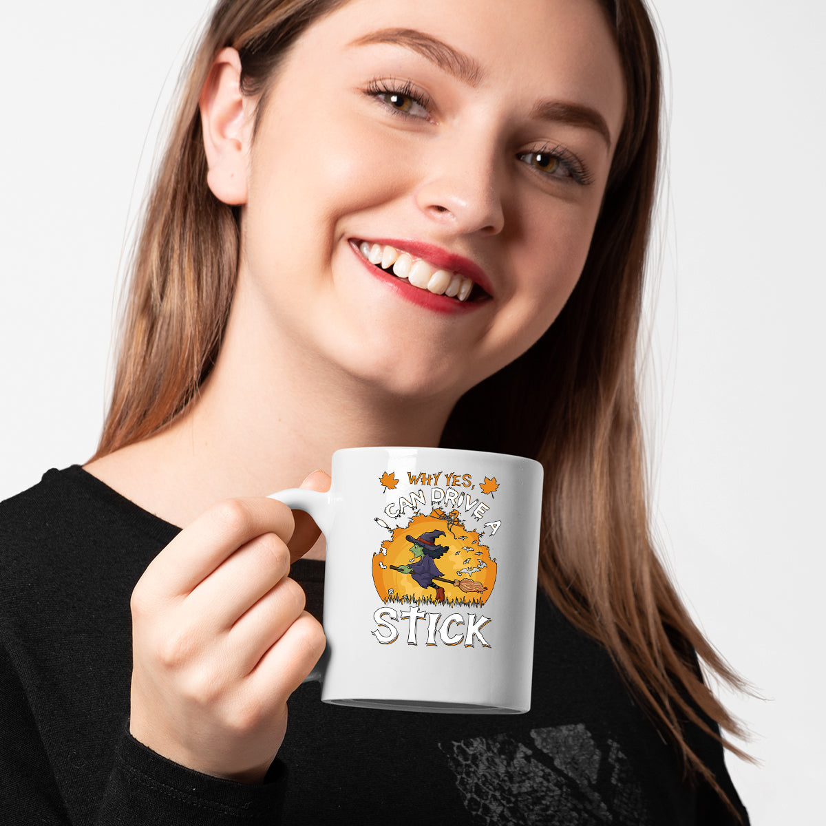 Halloween Flying Witch Mug | Pumpkin Spooky Scary Halloween Gift