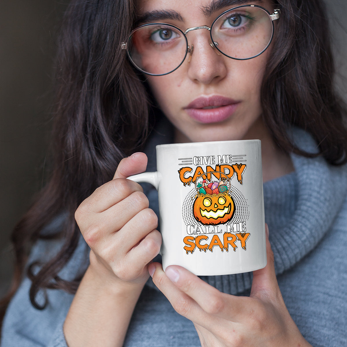 Halloween Candy Scary Mug | Pumpkin Spooky Scary Halloween Gift