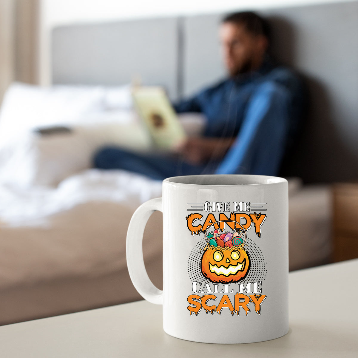 Halloween Candy Scary Mug | Pumpkin Spooky Scary Halloween Gift