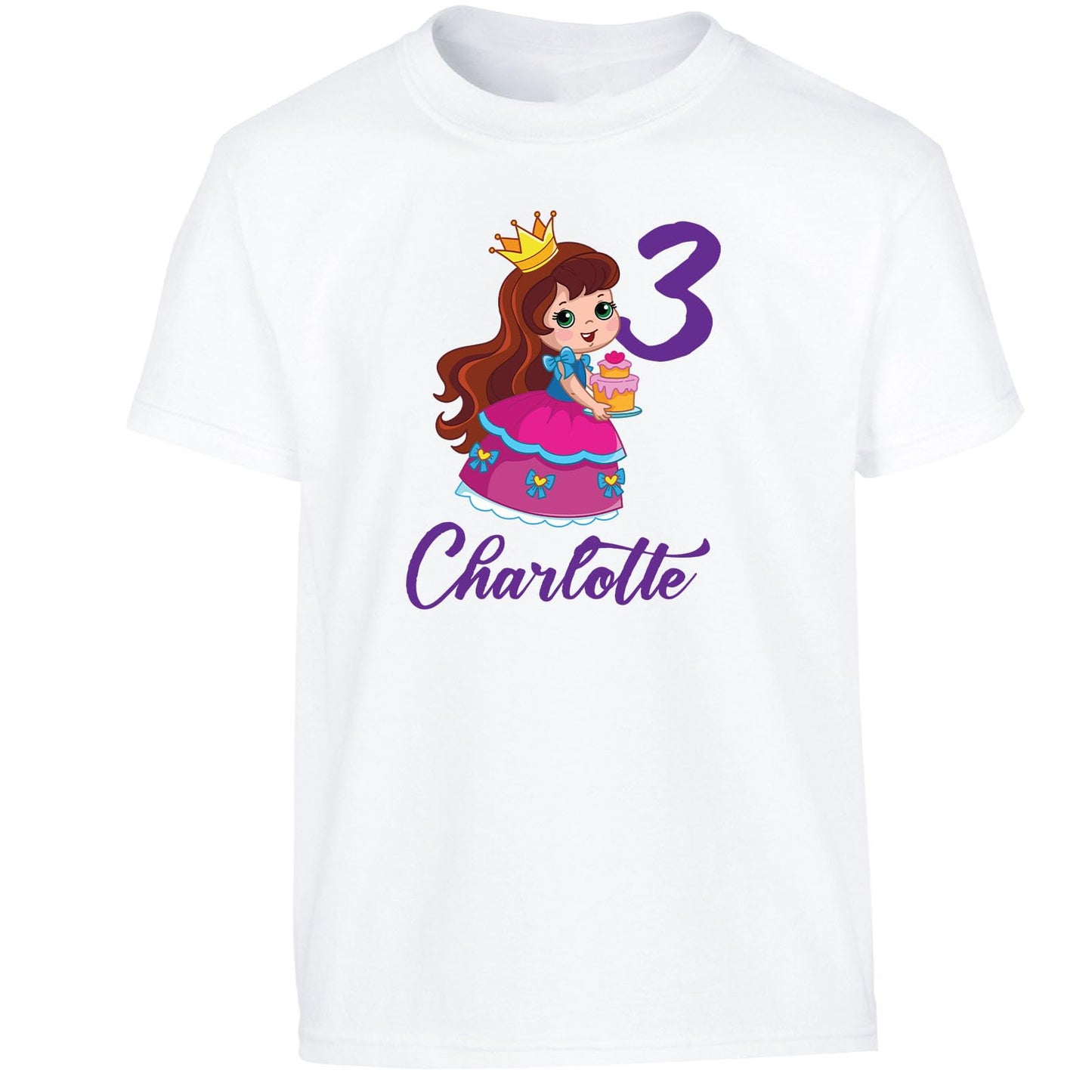 Personalised Any Name Age Girls T-Shirt