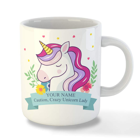 Personalised Unicorn Novelty Mugs for Birthday