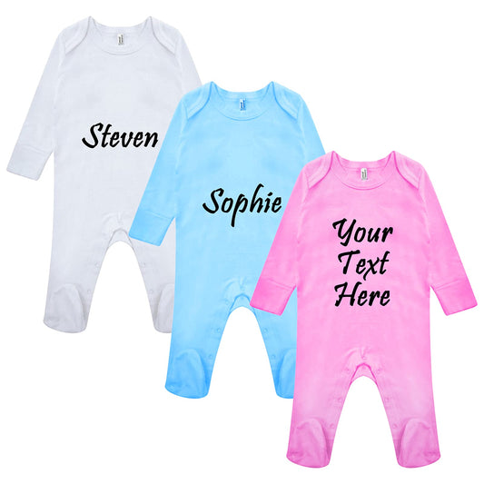 Personalised Any Text Newborn Baby Bodysuits