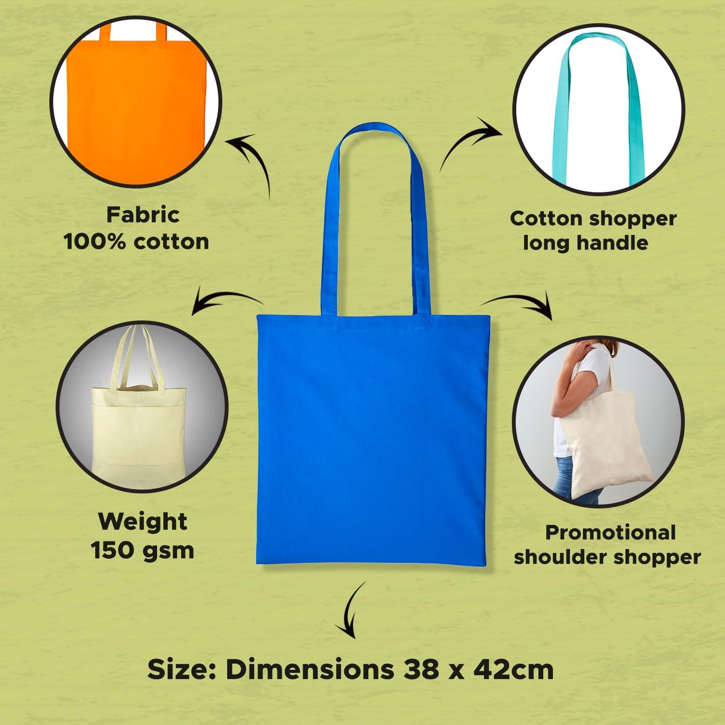 Personalised Any Text Customize Resuable Multicolor Shopping Tote bags