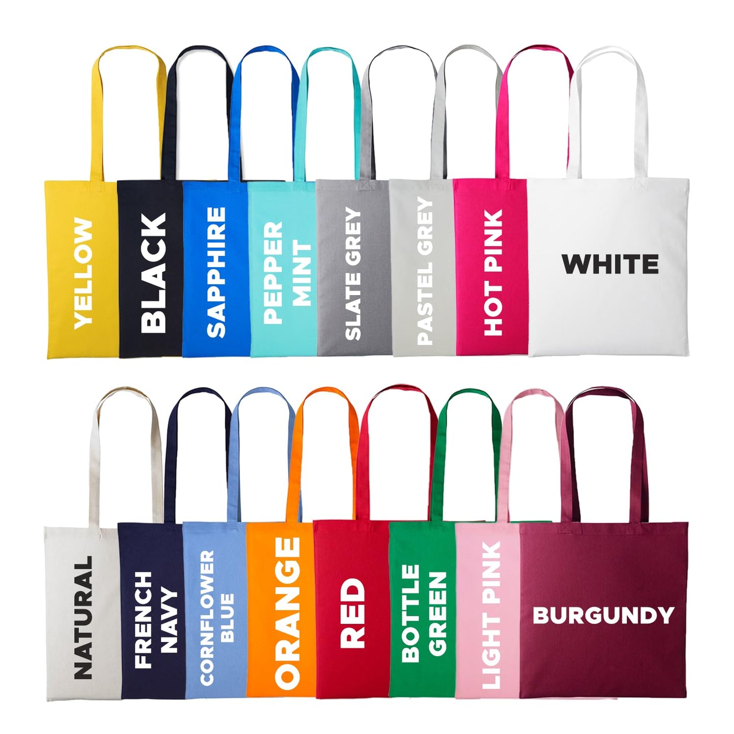 Personalised Any Text Customize Resuable Multicolor Shopping Tote bags