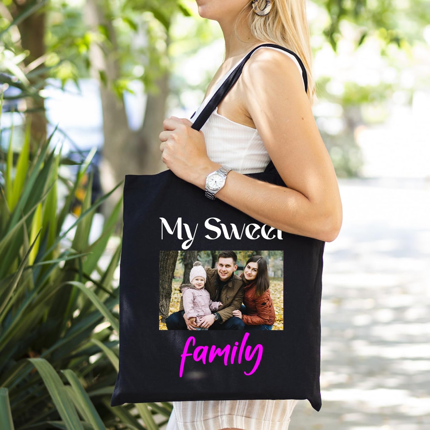 Personalised Any Text Customize Resuable Multicolor Shopping Tote bags