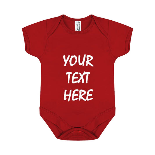 Personalised Any Text Newborn Half Sleeve Baby Vest