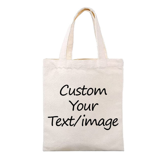 Personalised Any Text and Any Photo Custom Reusable Cotton Tote bags