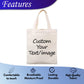 Personalised Any Text and Any Photo Custom Reusable Cotton Tote bags