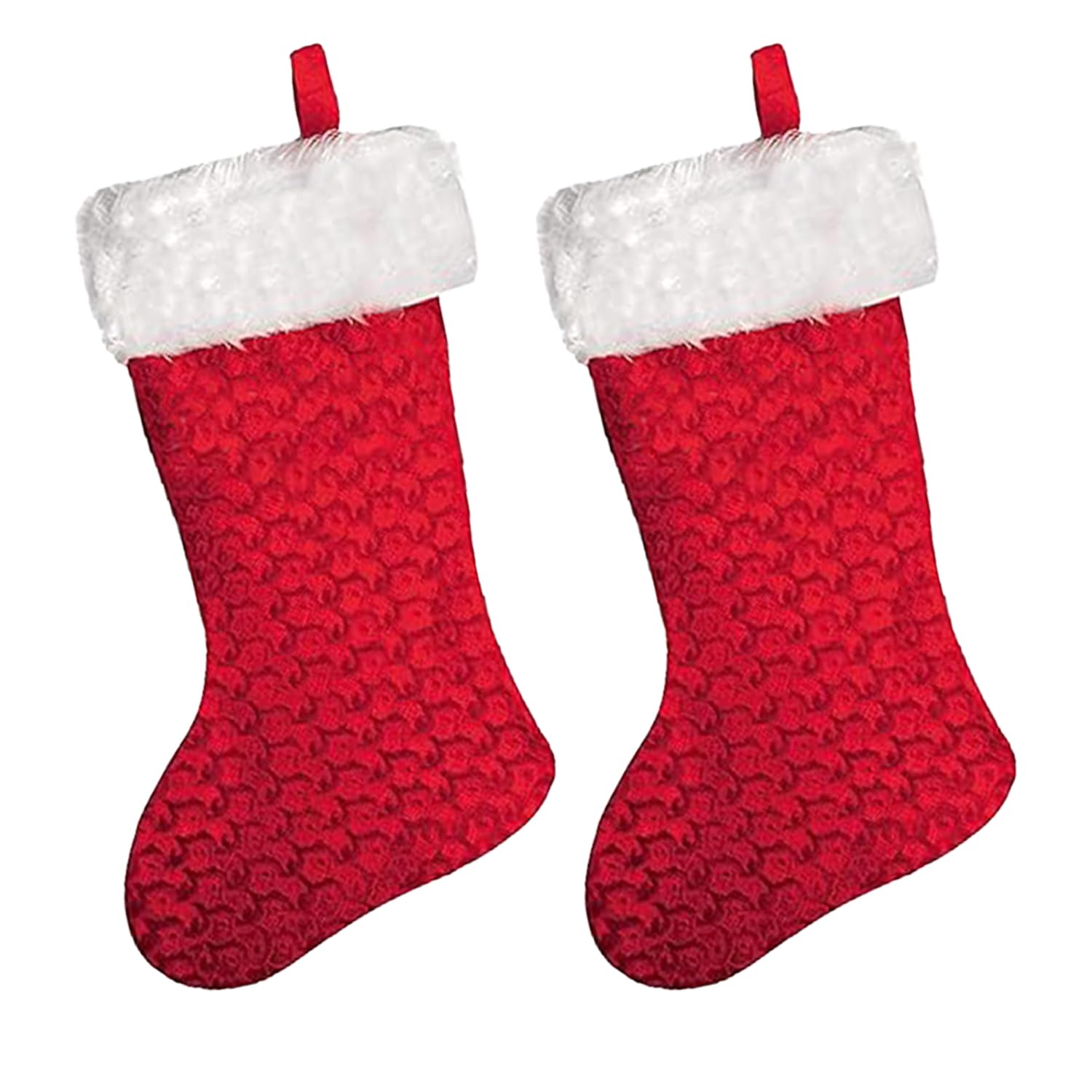 Sublimation Red White Plush Stocking - Personalised Christmas Red Stockings-1