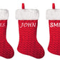 Sublimation Red White Plush Stocking - Personalised Christmas Red Stockings-2