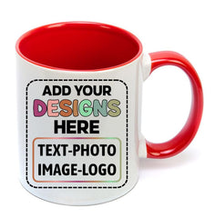 Personalised Colored Inner and Handle Mug with Custom Photos, Logo, or Text
