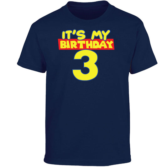 Personalised Custom Age Kids T-Shirt It's My Birthday Design