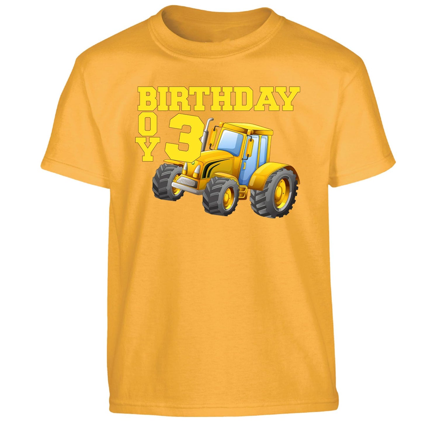 Personalised Custom Age T-Shirt Tractor Design