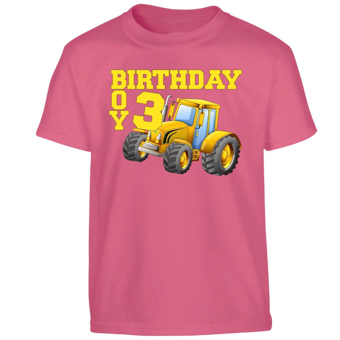 Personalised Custom Age T-Shirt Tractor Design