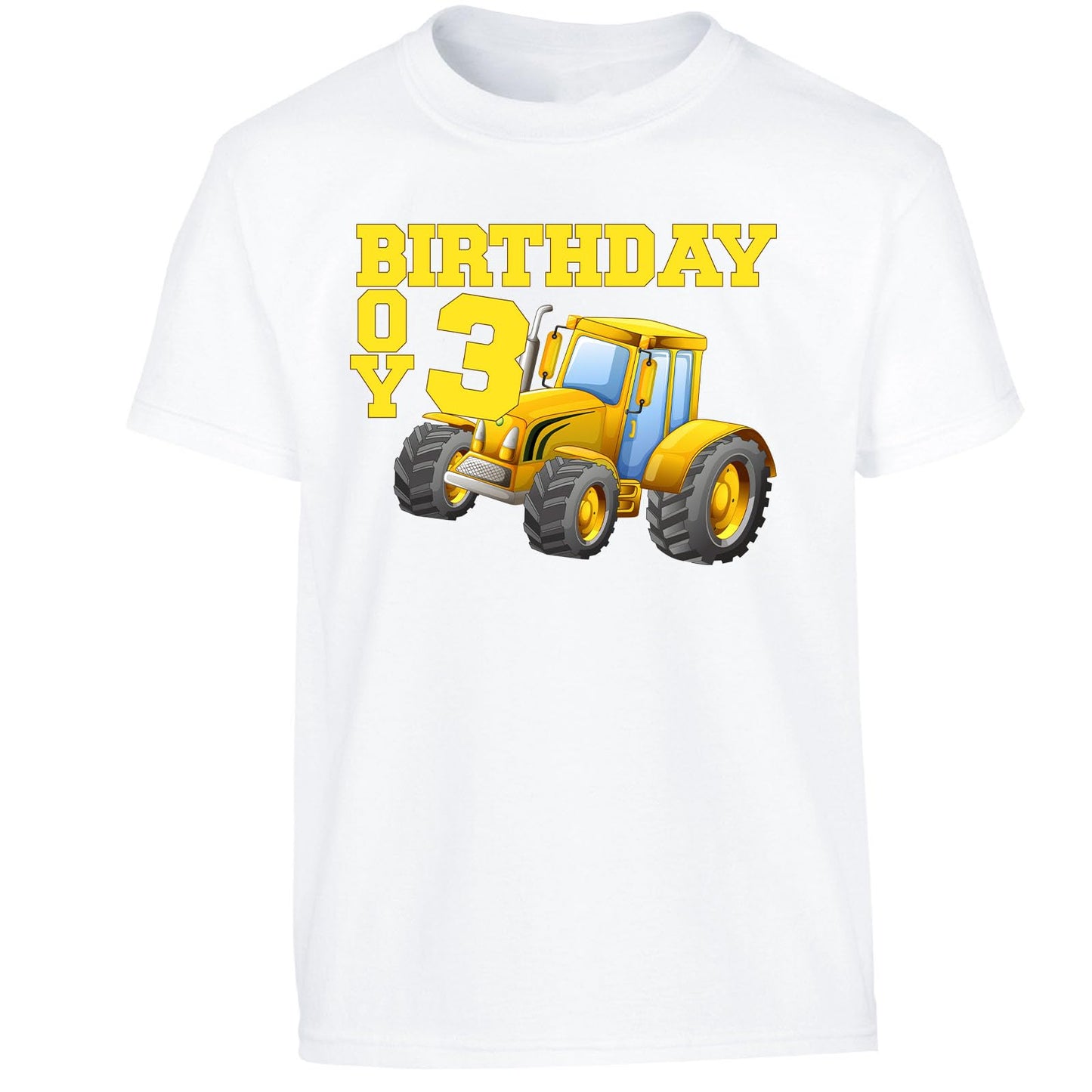 Personalised Custom Age T-Shirt Tractor Design