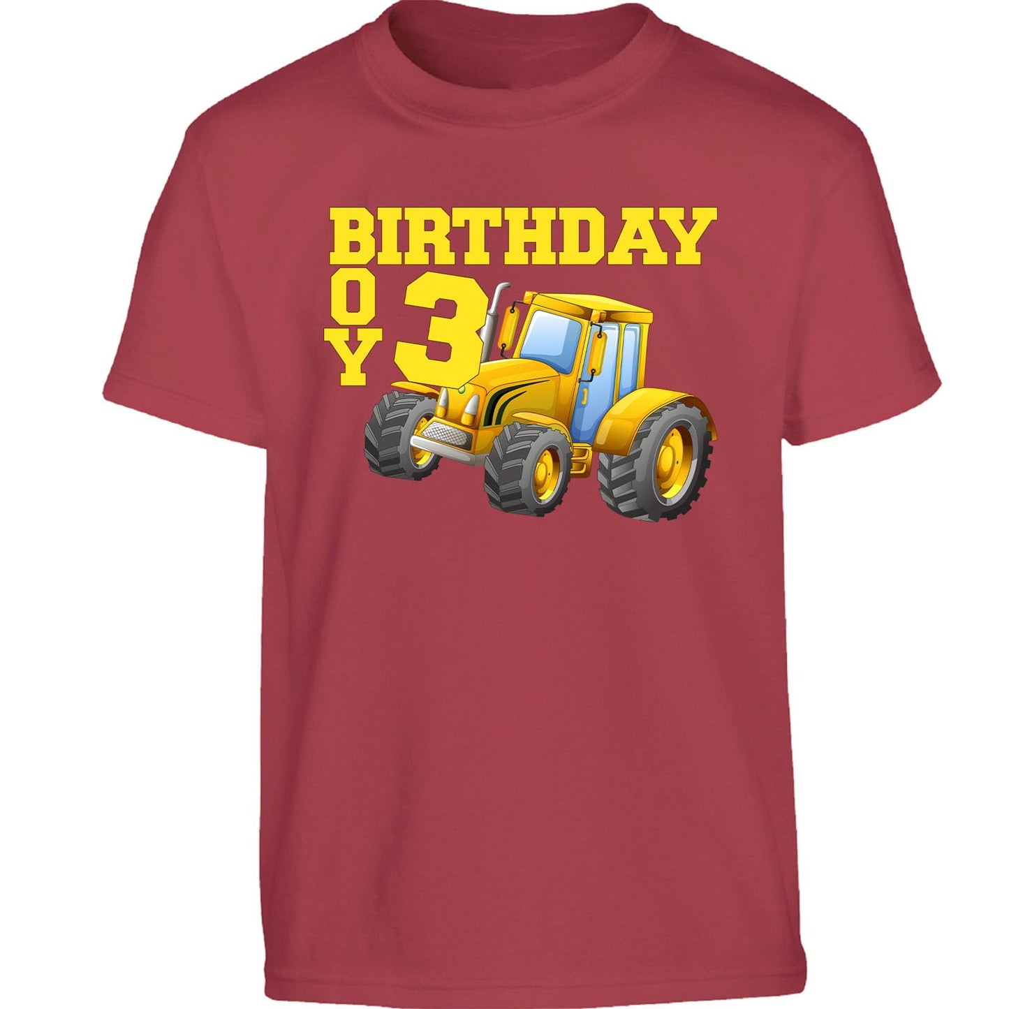 Personalised Custom Age T-Shirt Tractor Design