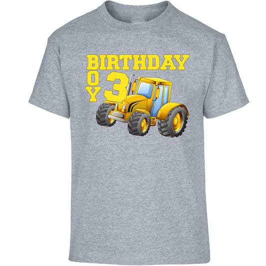 Personalised Custom Age T-Shirt Tractor Design